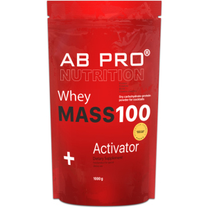 хорошая модель Гейнер AB PRO Mass 100 Whey Activator 1000 г Клубника (MASS100ABST40)