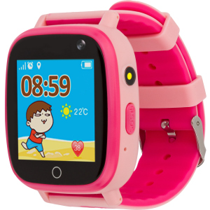 Дитячий смарт-годинник AmiGo GO001 Camera+LED Pink (458092) в Полтаві