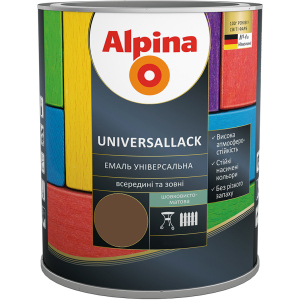 хороша модель Емаль Alpina Universallack Шовковисто-матова 0.75 л Темно-коричнева (948103746)