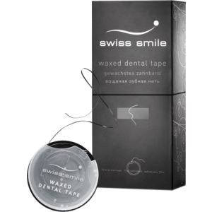 Зубна стрічка вощена зі смаком м'яти Swiss Smile Basel Базель колір чорний 70 м (900-990) 7640131979924 краща модель в Полтаві