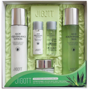 Набір зволожуючої косметики Jigott Aloe Aqua Balance Skin Care 3 Set з алоє (8809541281280) ТОП в Полтаві