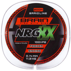 Шнур Brain NRG 8X sinking 200 м 0.14 мм 11.2 кг Коричневий (18582090)