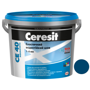Затирка для швов Ceresit CE 40 Aquastatic 88 2 кг (ведро) Темно-синяя (CR947500) надежный