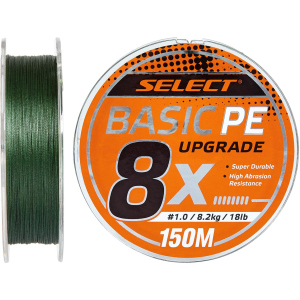 Шнур Select Basic PE 8x 150 м #0.8/0.12 мм 14 lb / 6 кг Темно-зеленый (18703133)