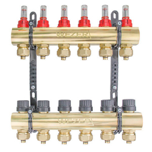 Коллектор теплого пола в сборе Wezer WF-6B с расходомерами
