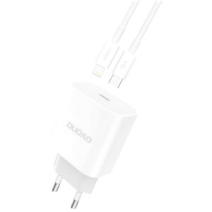 Зарядний пристрій Dudao Power Port PD A8EUset 20W Type-C з кабелем Type-C Lightning White (QT-DudaoA8EUset) ТОП в Полтаві