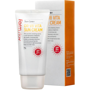 Крем солнцезащитный FarmStay DR-V8 Vita Sun Cream SPF 50 + PA + + + витаминизированный 70 г (8809297386796/8809426958047) ТОП в Полтаве