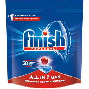 Таблетки для посудомийних машин FINISH All in 1 Max 50 шт (5900627062359/5997321733524) в Полтаві