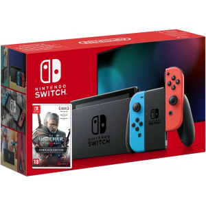 Nintendo Switch Neon Blue-Red (Upgraded version) + Игра The Witcher 3: Wild Hunt Complete Edition (русская версия) ТОП в Полтаве