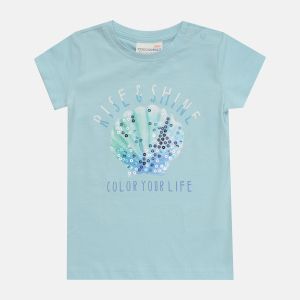 Футболка Coccodrillo Color Your Life WC1143201COL-014 122 см Блакитна (5904705511821) краща модель в Полтаві