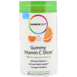 Витамины Rainbow Light С дольки с терпким апельсиновым вкусом Gummy Vitamin C Slices Tangy Orange Flavor 75 жевательных конфет (21888302413) ТОП в Полтаве