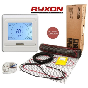 Теплый пол RYXON HM/4,5м² /900Ват/ 200Вт/м² двухжильный нагревательный мат с сенсорным программируемым терморегулятором E 91 рейтинг