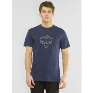 Футболка Salomon Blend Logo Tee M LC1408400 S Синя (0193128348342) ТОП в Полтаві