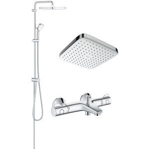 купить Cмеситель для ванны GROHE Grohtherm 800 34567000 с душевым гарнитуром Tempesta Cosmopolitan 250 Cube 26694000