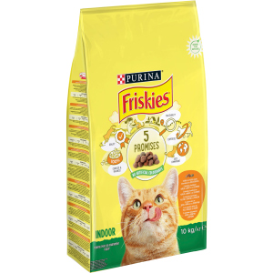 Сухой корм для домашних кошек Purina Friskies Indoor с курицей и овощами 10 кг (3222270195980) в Полтаве