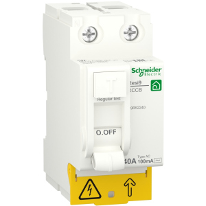 Дифференциальный выключатель нагрузки Schneider Electric RESI9 40 A, 100 мА, 2P, тип АС лучшая модель в Полтаве