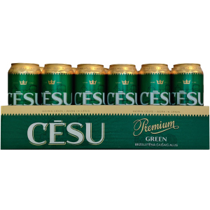 Упаковка пива Cēsu Premium Green Gluten-free Lager безглютеновое светлое фильтрованное 4.7% 0.5 л х 24 шт (4750142004058) в Полтаве