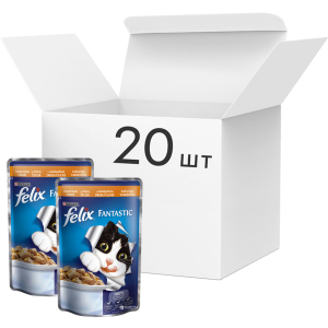 Упаковка влажного корма для кошек Purina Felix Fantastic в желе с индюшкой 20 шт по 100 г (7613034441898)