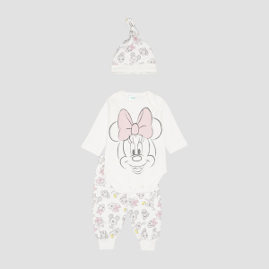 хороша модель Комплект (боді+штанці+шапочка) Disney Minnie Mouse MN16079 62-68 см Білий (8691109822444)
