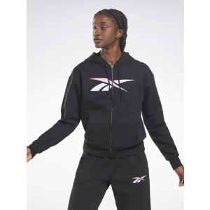 Спортивна кофта Reebok TE Vector FZ Hoodie H62058 Black (4064056738153) краща модель в Полтаві