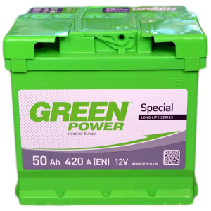 Автомобильный аккумулятор Green Power 50 Ah (+/-) Euro (420EN) (22354) ТОП в Полтаве