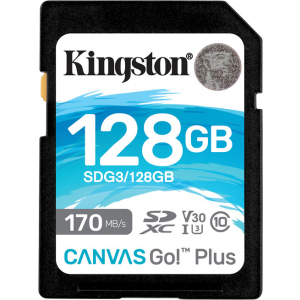 Kingston SDXC 128GB Canvas Go! Plus Class 10 UHS-I U3 V30 (SDG3/128GB) в Полтаве