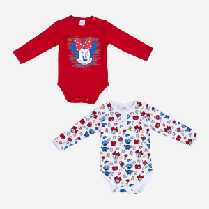 Боді Disney Minnie Mouse MN18363 2 шт 86-92 см Біло-червоне (8691109924391) краща модель в Полтаві