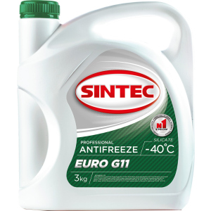 Антифриз Sintec Euro G11 -40°C 3 кг Зелений (990465) краща модель в Полтаві