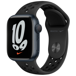 Смарт-часы Apple Watch Series 7 Nike GPS 41mm Midnight Aluminium Case with Anthracite/Black Nike Sport Band (MKN43UL/A)