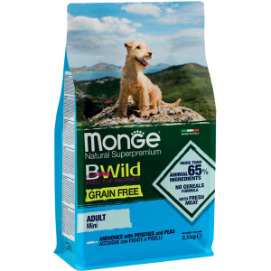 Сухой корм Monge Dog Bwild Gr.Free Mini анчоус 2.5 кг (8009470004725) в Полтаве