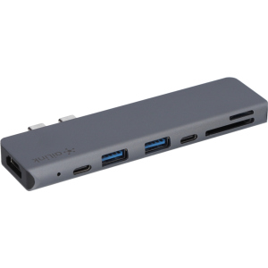 USB-хаб адаптер Ailink Aluminium 7 в 1 USB-C 4K HDMI Card Reader Hub Multi Port AI-СН7D Space Grey в Полтаве