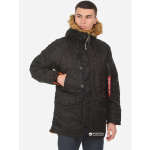 Парка Alpha Industries Slim Fit N-3B Parka XS Black/Orange лучшая модель в Полтаве