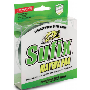 Шнур Sufix Matrix Pro 135 м 0,20 мм 18 кг PE1.5 40 LB Mid. Green (DS1WT03041TB1P)