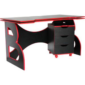 Геймерський стіл із тумбою Barsky Game HG-05/СUP-05/ПК-01 Red краща модель в Полтаві