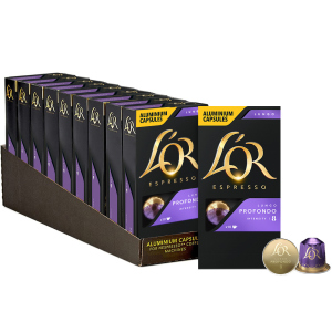 Набор кофе в капсулах L’OR Lungo Profondo 10 упаковок x 10 шт (100 капсул) совместимы с Nespresso 100% Арабика (8711000360729) в Полтаве