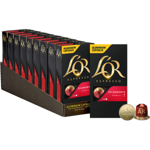 Набор кофе в капсулах L’OR Espresso Splendente 10 упаковок x 10 шт (100 капсул) совместимы с Nespresso 100% Арабика (8711000360149) надежный