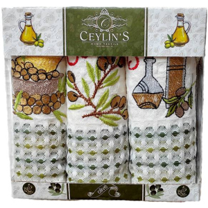 Набор вафельных салфеток Ceylin's Home Textile с вышивкой № 15 35 х 50 см 3 шт (ly5928) (4820000005928) рейтинг