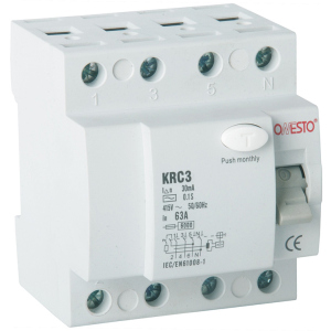 Дифференциальное реле ONESTO 3п+N 25А RCD 30mA тип AC (KRC3) (6990150204110) в Полтаве