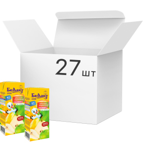 Упаковка сока Беллакт Яблочно-грушевого 200 мл х 27 шт (4814716000702)