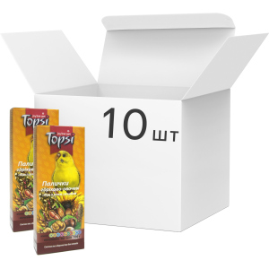 Упаковка корму палички для хвилястих папуг Topsi Горіхово-овочеві 100 г 10 шт (14820122208299) надійний