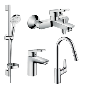 Набір змішувачів для ванни HANSGROHE Logis Loop 71151000+71244000+26553400+31815000 із кухонним змішувачем ТОП в Полтаві