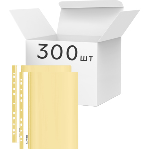 Упаковка папок-скоросшивателей Economix А4 с перфорацией, фактура "глянец" 120/160 мкм 300 шт Пастельно желтых (E31510-85) лучшая модель в Полтаве