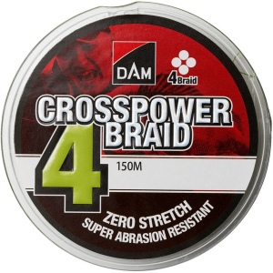 Шнур DAM Crosspower 4-Braid 150 м 0.15 мм 8.1 кг Зелений (66577) краща модель в Полтаві