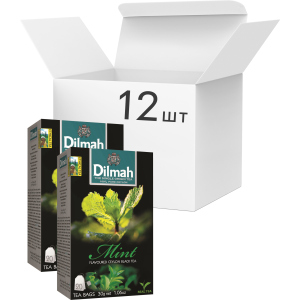 Упаковка чая черного пакетированного Dilmah Мята 12 шт по 20 пакетиков (19312631142171) ТОП в Полтаве