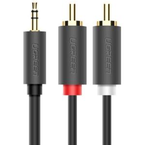 Інсертний кабель Ugreen AV102 3.5 мм to 2RCA Audio Cable 5 м Gray (904019661) ТОП в Полтаві