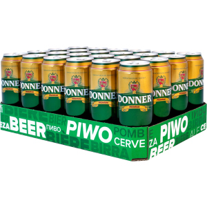 купити Упаковка пива Donner Lager світле фільтроване 4% 0.5 л х 24 шт (5900535000436G)