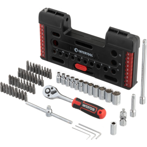 Набор отверточных насадок и головок Intertool Storm с трещеткой 57 предметов (VT-3657) ТОП в Полтаве
