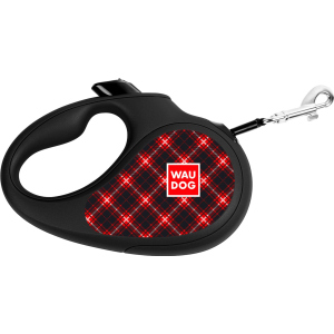 Повідець-рулетка для собак Collar WAUDOG R-leash, малюнок "Шотландка", M, до 25 кг, 5 м, світловідбивна стрічка (8125-0098-01) ТОП в Полтаві