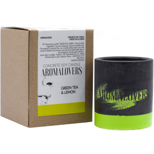 Ароматическая свеча Aromalovers Зелёный чай и лимон соевая в бетоне 240 г (ROZ6206102586) в Полтаве