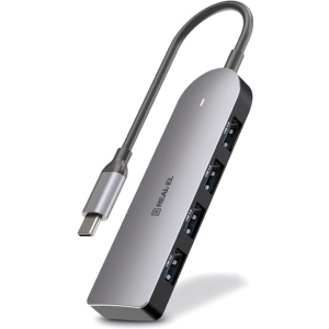 USB-хаб Real-El CQ-415 USB 3.0 Space Gray (EL123110001)